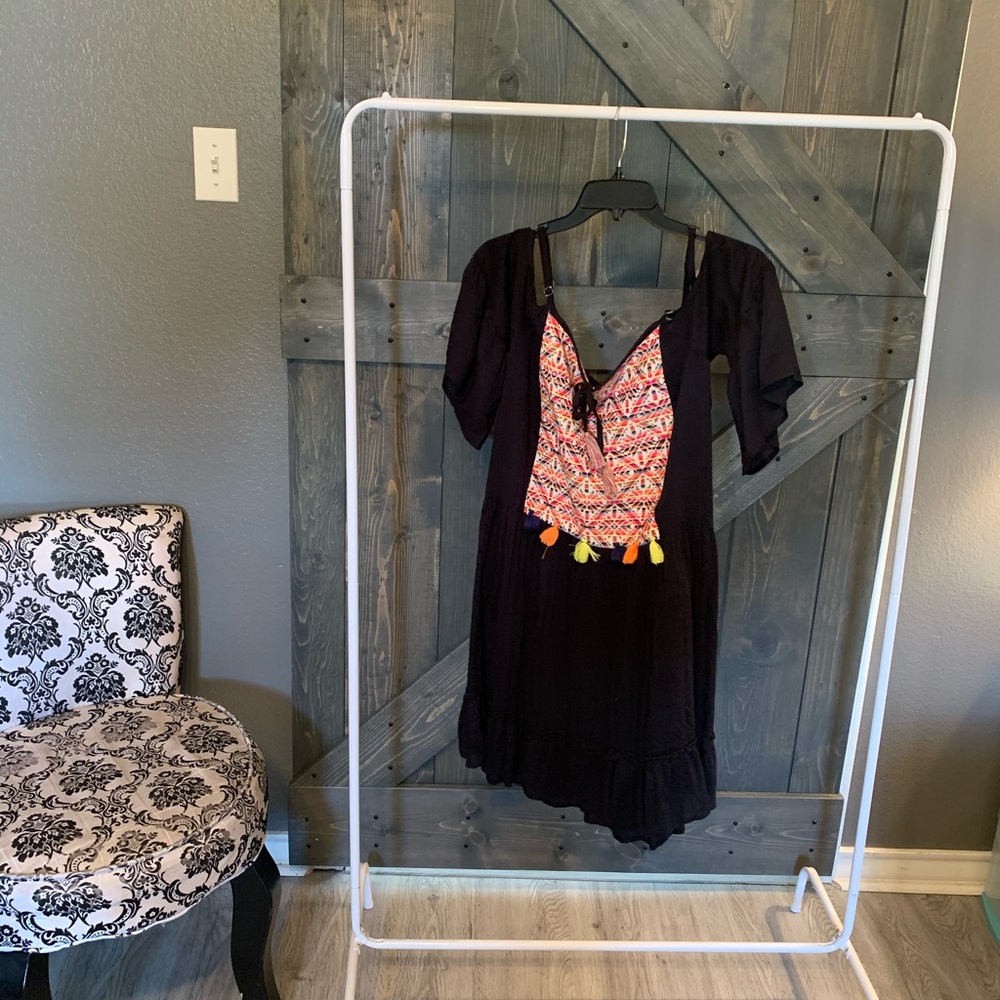 Aztec Off Shoulder Mini Dress